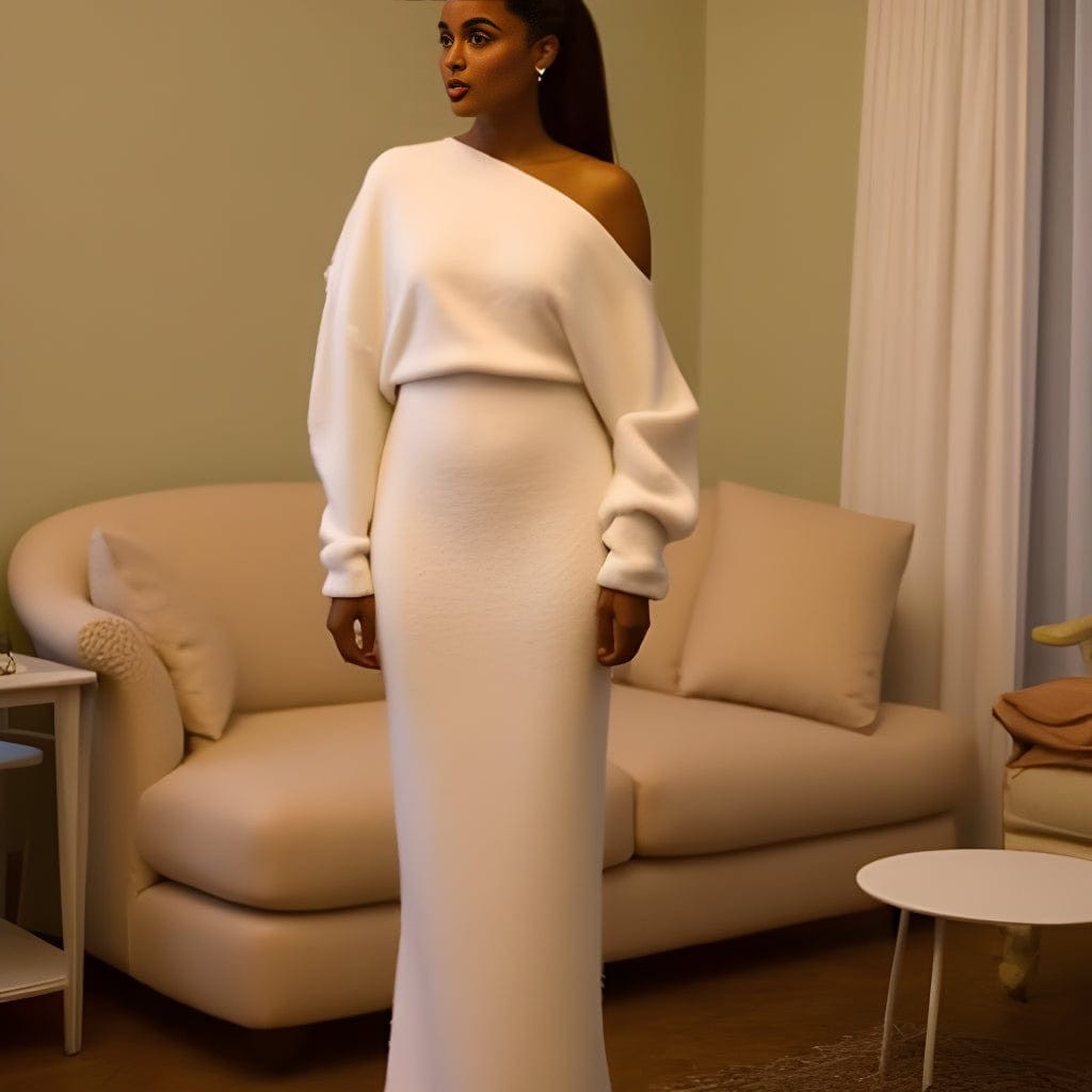 Serene Drop-Shoulder Sweater Dress
