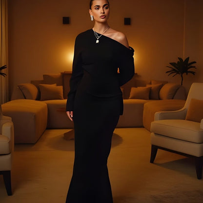 Serene Drop-Shoulder Sweater Dress