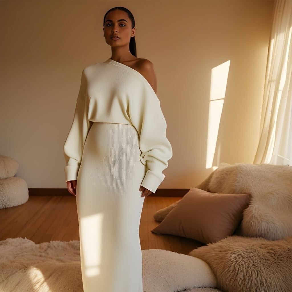 Serene Drop-Shoulder Sweater Dress