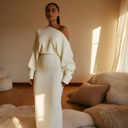 Serene Drop-Shoulder Sweater Dress
