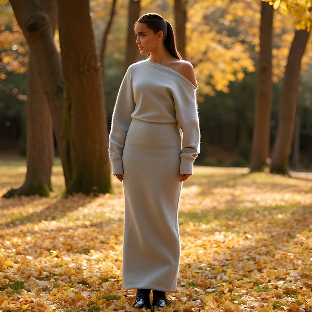 Serene Drop-Shoulder Sweater Dress