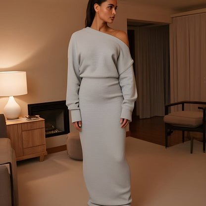 Serene Drop-Shoulder Sweater Dress