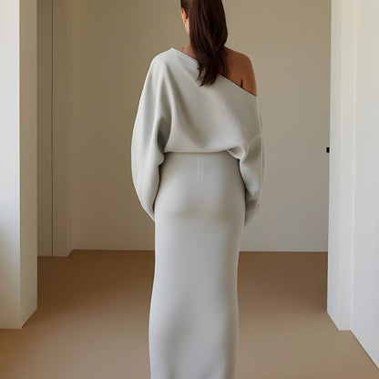 Serene Drop-Shoulder Sweater Dress